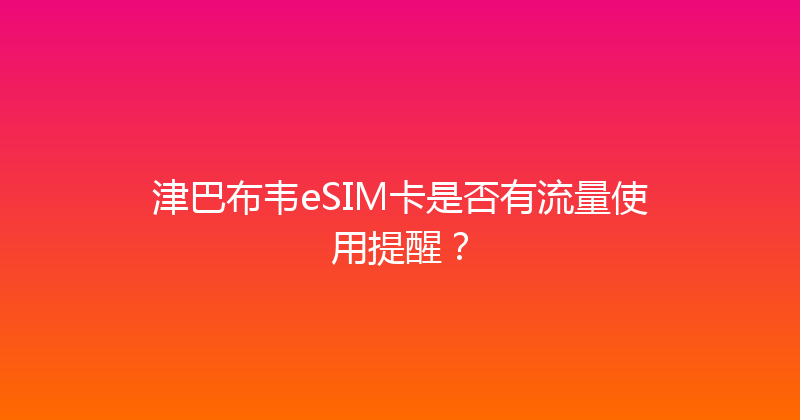 津巴布韦eSIM卡是否有流量使用提醒？ 