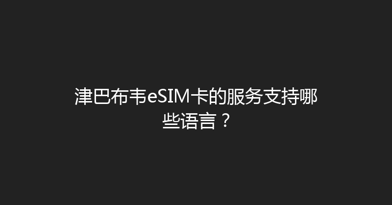 津巴布韦eSIM卡的服务支持哪些语言？ 