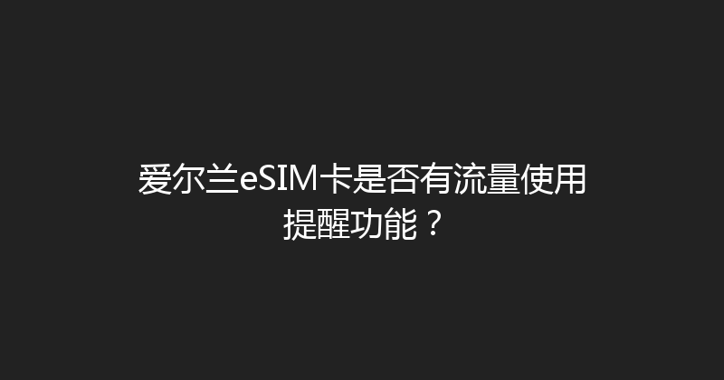 爱尔兰eSIM卡是否有流量使用提醒功能？ 
