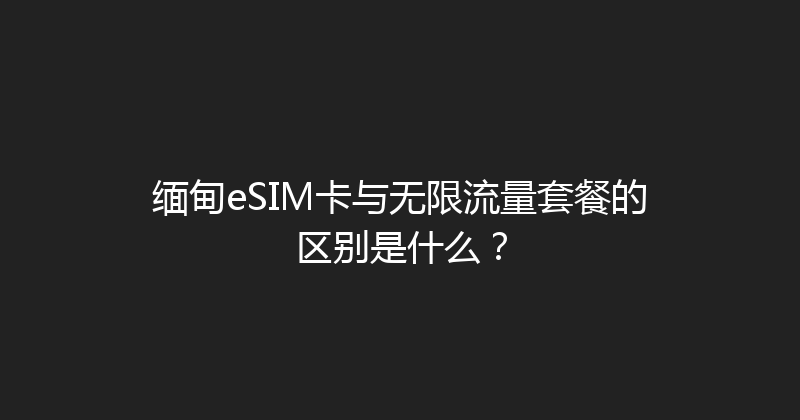 缅甸eSIM卡与无限流量套餐的区别是什么？ 