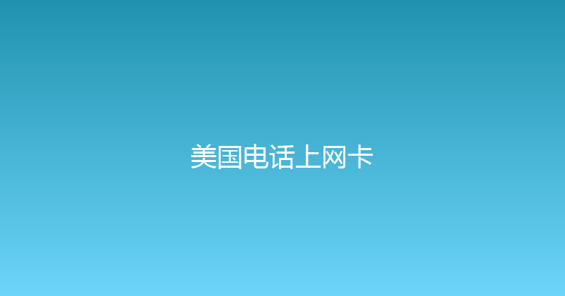 美国电话上网卡 