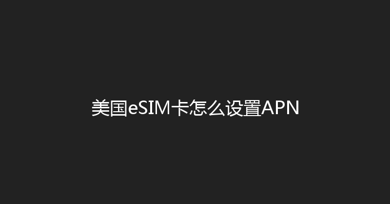 美国eSIM卡怎么设置APN 