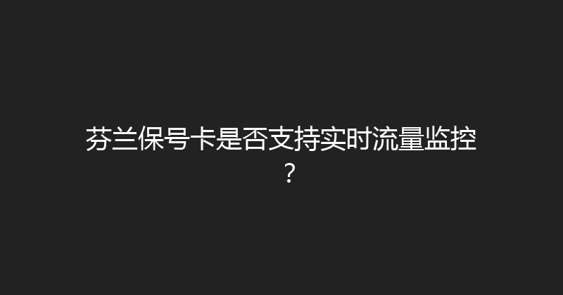 芬兰保号卡是否支持实时流量监控？ 