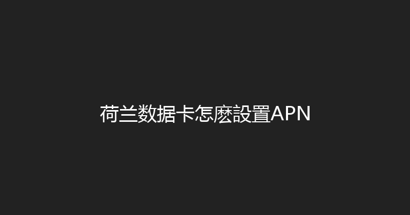 荷兰数据卡怎麽設置APN 