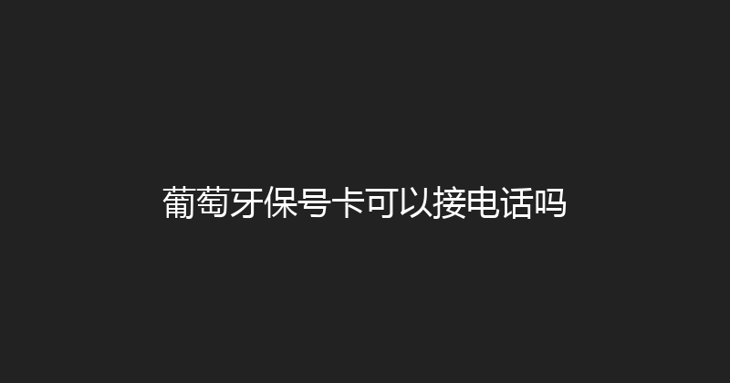 葡萄牙保号卡可以接电话吗 