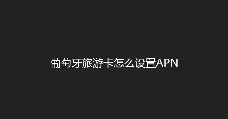 葡萄牙旅游卡怎么设置APN 