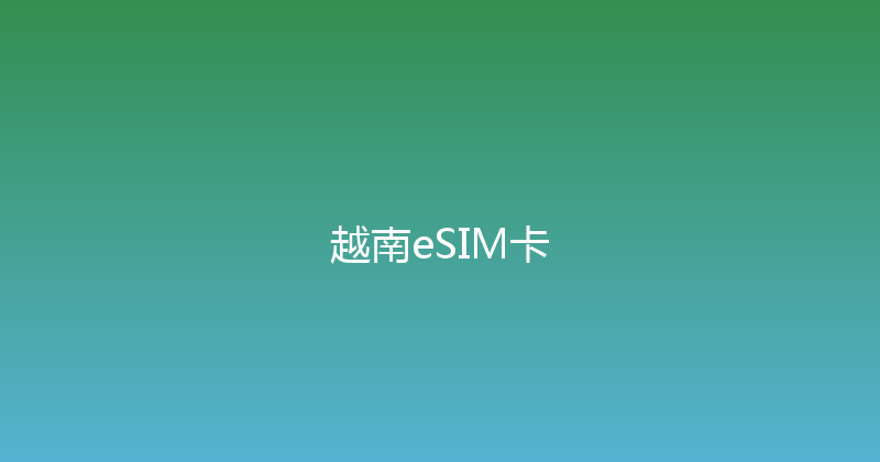 越南eSIM卡 