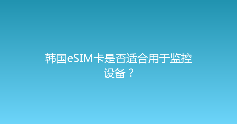 韩国eSIM卡是否适合用于监控设备？ 