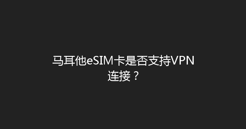 马耳他eSIM卡是否支持VPN连接？ 